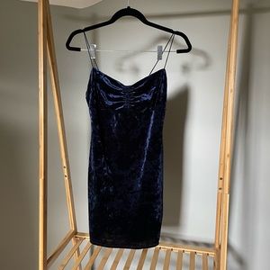Navy blue crushed velvet dress from urban outfitters!
